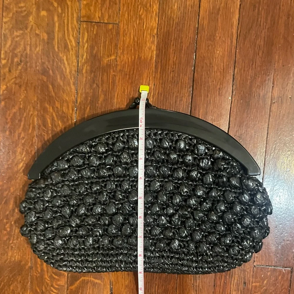 Black raffia vintage clutch - Picture 9 of 10